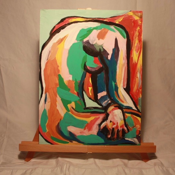 Original hand painted canvas abstract colorful art - Picture 1 of 3